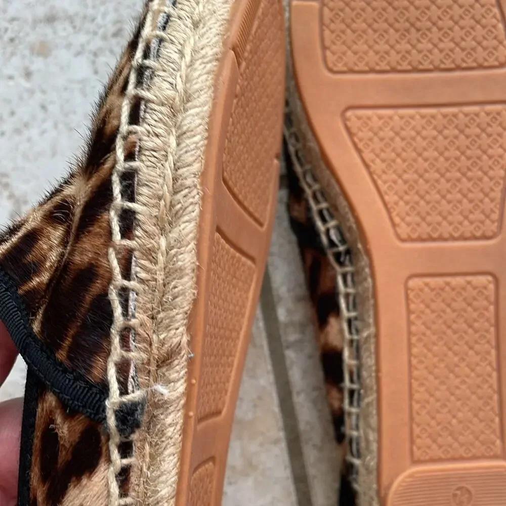 Tory Burch Leopard-print Calf Hair Espadrilles Flats